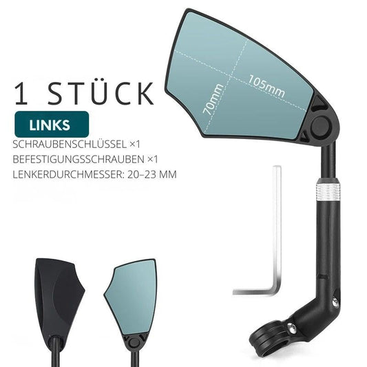 Fahrrad-Rückspiegel – Teleskopisch verstellbar, flexibel und mit 360° Weitwinkel für perfekte Rundumsicht